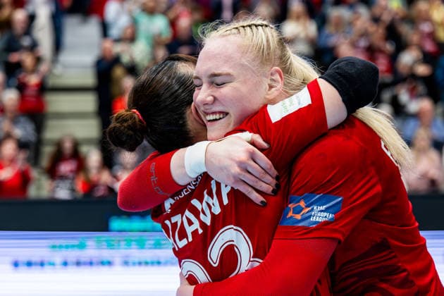 29 03 2026, GER, Handball, Women, Season 2025 2026, EHF European League, Quarter-finals, Thueringer HC Nykobing Falster Handbold Natsuki Aizawa Thueringer HC,23 , Johanna Reichert Thueringer HC,29 99947 Bad Langensalza Salza Halle Sporthalle Mehrz Thüringen Germany