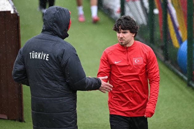 Ahead of Kosovo v Turkiye - 2026 FIFA World Cup, WM, Weltmeisterschaft, Fussball European Qualifiers PRISTINE, KOSOVO - MARCH 30: Ferdi Kadioglu of Turkiye attends training session ahead of 2026 FIFA World Cup European Qualifiers playoff round final match between Kosovo and Turkiye at Fadil Vokrri Stadium in Pristine, Kosovo on March 30, 2026. Ahmet Okatali Anadolu Istanbul Turkey. Editorial use only. Please get in touch for any other usage.  Copyright: x2026xAnadoluxAhmetxOkatalix