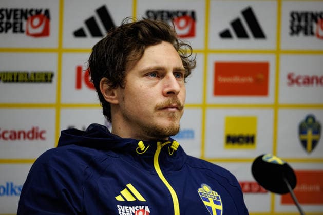 Victor Lindelof seen during Official press conference, PK, Pressekonferenz and training of Sweden National football team before World Cup 2026 play off final game against Poland (Maciej Rogowski Ball Raw Images) Solna Strawberry Arena Sweden Copyright: xMaciejxRogowskix maciejrogowski_sweden_press_conference_30_03_2026-27