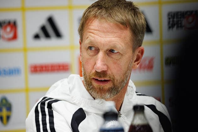 Graham Potter seen during Official press conference, PK, Pressekonferenz and training of Sweden National football team before World Cup 2026 play off final game against Poland (Maciej Rogowski Ball Raw Images) Solna Strawberry Arena Sweden Copyright: xMaciejxRogowskix maciejrogowski_sweden_press_conference_30_03_2026-6