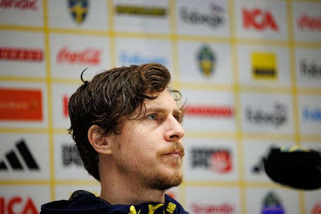 Victor Lindelof seen during Official press conference, PK, Pressekonferenz and training of Sweden National football team before World Cup 2026 play off final game against Poland (Maciej Rogowski Ball Raw Images) Solna Strawberry Arena Sweden Copyright: xMaciejxRogowskix maciejrogowski_sweden_press_conference_30_03_2026-9