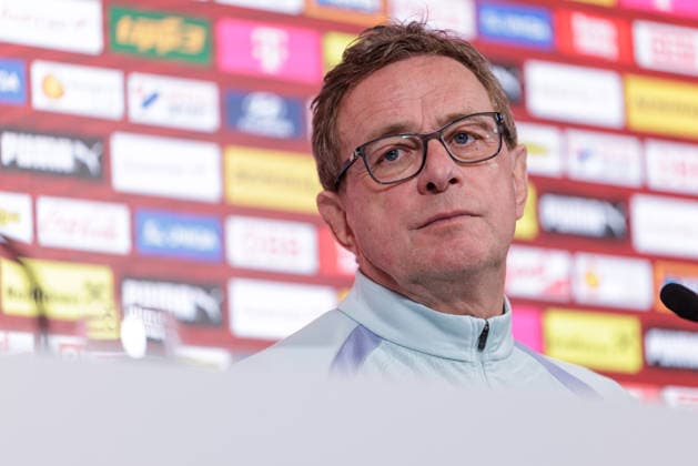 SOCCER - AUT vs KOR, test match VIENNA,AUSTRIA,30.MAR.26 - SOCCER - OEFB international test match, Austria vs South Korea, preview, press conference, PK, Pressekonferenz Team AUT. Image shows head coach Ralf Rangnick (AUT).  GEPAxpictures xArminxRauthner