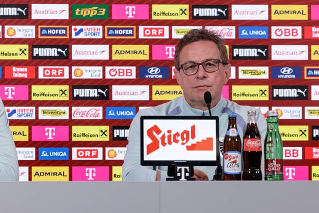 SOCCER - AUT vs KOR, test match VIENNA,AUSTRIA,30.MAR.26 - SOCCER - OEFB international test match, Austria vs South Korea, preview, press conference, PK, Pressekonferenz Team AUT. Image shows head coach Ralf Rangnick (AUT).  GEPAxpictures xArminxRauthner