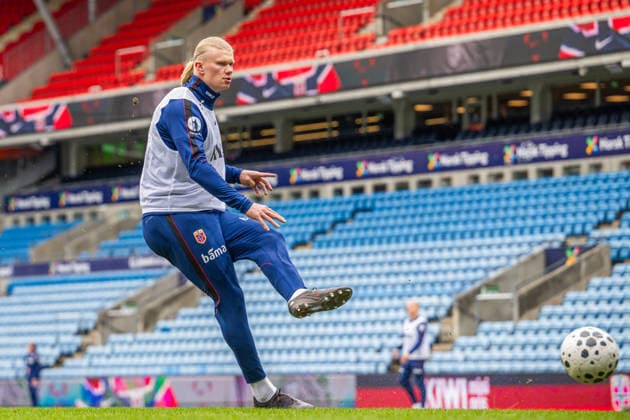 260330 Erling Braut Haaland of the Norwegian national football team during a training session on March 30, 2026 in Oslo Photo Vegard Grott BILDBYRAN kod VG VG0912 bbeng fotball football soccer fotboll norge norway trening träning training practice  Copyright: VEGARDxGRoTT BB260330VG011