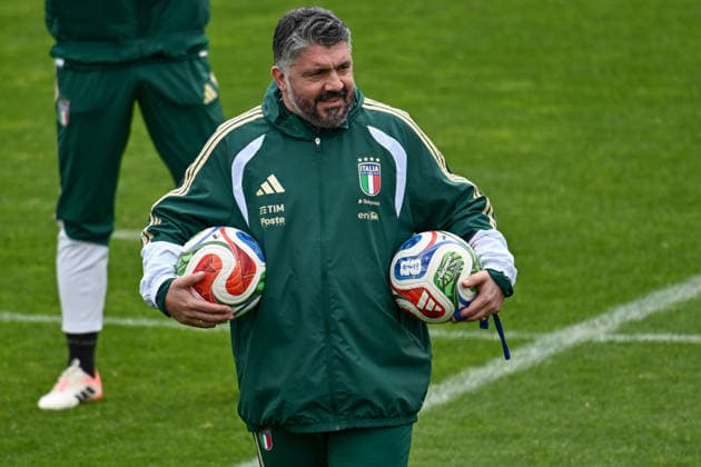 foto IPP lisa guglielmi Coverciano - Firenze 30-03-2026 Raduno della Nazionale di Calcio dell Italia nella foto Gennaro Gattuso (allenatore Italia) italy photo press world copyright italy ITALY  Copyright: xR4924_italyphotopressx
