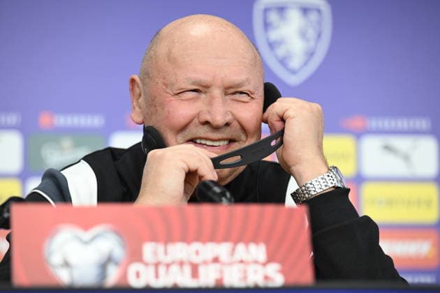 Head coach of Czech Team Miroslav Koubek speaks during the press conference, PK, Pressekonferenz prior to the European playoff final on advancement to World Cup Czechia vs Denmark in Prague, Czech Republic, March 30, 2026. (CTKxPhoto MichalxKamaryt) CTKPhotoP2026033004705  CTKPhotoP2026033004705