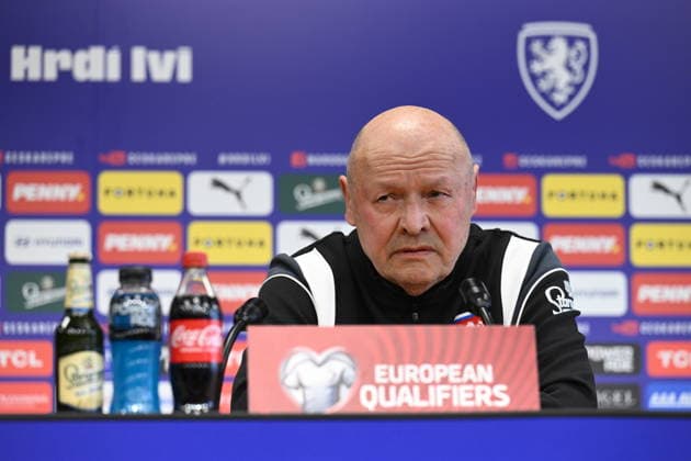 Head coach of Czech Team Miroslav Koubek speaks during the press conference, PK, Pressekonferenz prior to the European playoff final on advancement to World Cup Czechia vs Denmark in Prague, Czech Republic, March 30, 2026. (CTKxPhoto MichalxKamaryt) CTKPhotoP2026033004781  CTKPhotoP2026033004781