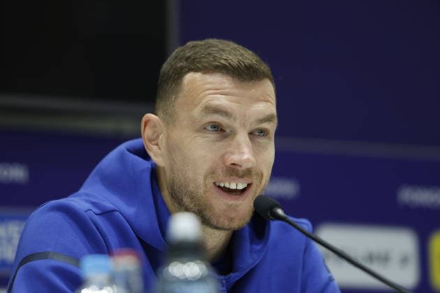 FIFA World Cup, WM, Weltmeisterschaft, Fussball 2026 qualifiers md-1 - Bosnia and Herzegovina Bosnia s striker Edin Dzeko attends a press conference, PK, Pressekonferenz in Sarajevo, Bosnia and Herzegovina, 30 March 2026. Bosnia and Herzegovina will face Italy in their FIFA World Cup 2026 European playoff soccer match on 31 March 2026. Sarajevo Bosnia And Herzegovina  Copyright: xAMERxKAJMOVICx