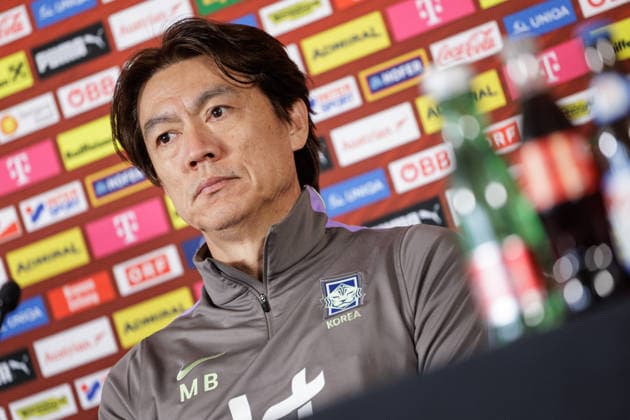 SOCCER - AUT vs KOR, test match VIENNA,AUSTRIA,30.MAR.26 - SOCCER - OEFB international test match, Austria vs South Korea, preview, press conference, PK, Pressekonferenz Team KOR. Image shows head coach Myung-Bo Hong (KOR).  GEPAxpictures xArminxRauthner