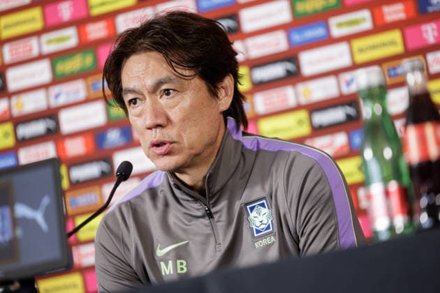 SOCCER - AUT vs KOR, test match VIENNA,AUSTRIA,30.MAR.26 - SOCCER - OEFB international test match, Austria vs South Korea, preview, press conference, PK, Pressekonferenz Team KOR. Image shows head coach Myung-Bo Hong (KOR).  GEPAxpictures xArminxRauthner