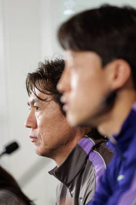 SOCCER - AUT vs KOR, test match VIENNA,AUSTRIA,30.MAR.26 - SOCCER - OEFB international test match, Austria vs South Korea, preview, press conference, PK, Pressekonferenz Team KOR. Image shows head coach Myung-Bo Hong (KOR).  GEPAxpictures xArminxRauthner