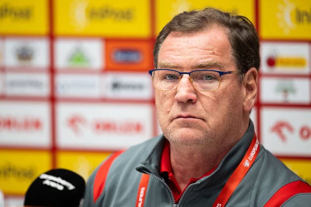 260330 Head coach Jan Urban of the Polish national football team at a press conference on March 30, 2026 in Stockholm Photo Jesper Zerman BILDBYRAN kod JZ JZ0695 fotboll football soccer fotball vm kval kval fifa world cup qualifier qualifier presskonferens press conference polen poland bbeng  Copyright: JESPERxZERMAN BB260330JZ064
