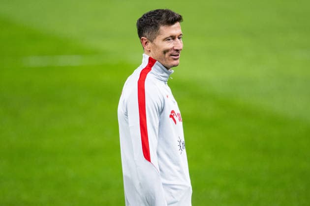260330 Robert Lewandowski of the Polish national football team at a training session on March 30, 2026 in Stockholm Photo Jesper Zerman BILDBYRAN kod JZ JZ0696 fotboll football soccer fotball vm kval kval fifa world cup qualifier qualifier träning practice training polen poland bbeng  Copyright: JESPERxZERMAN BB260330JZ073