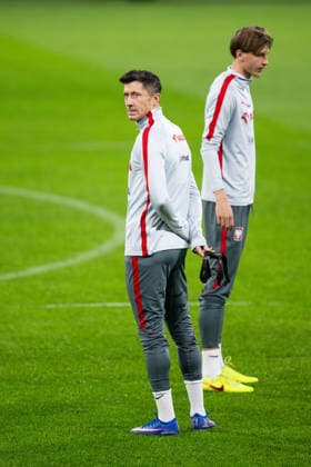 260330 Robert Lewandowski of the Polish national football team at a training session on March 30, 2026 in Stockholm Photo Jesper Zerman BILDBYRAN kod JZ JZ0696 fotboll football soccer fotball vm kval kval fifa world cup qualifier qualifier träning practice training polen poland bbeng  Copyright: JESPERxZERMAN BB260330JZ074