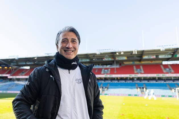 Switzerland national team, Nationalteam training and press conference, PK, Pressekonferenz Head coach Murat Yakin, speaks during a press conference of the Swiss national soccer team, one day before the international soccer match between Norway and Switzerland at the Ullevaal Stadium in Oslo, Norway, 30 March 2026. OSLO Norway  Copyright: xCYRILxZINGAROx