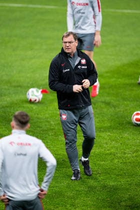 260330 Head coach Jan Urban of Poland s national football team at a training session on March 30, 2026 in Stockholm Photo Jesper Zerman BILDBYRAN kod JZ JZ0696 fotboll football soccer fotball vm kval kval fifa world cup qualifier qualifier träning practice training polen poland bbeng  Copyright: JESPERxZERMAN BB260330JZ088