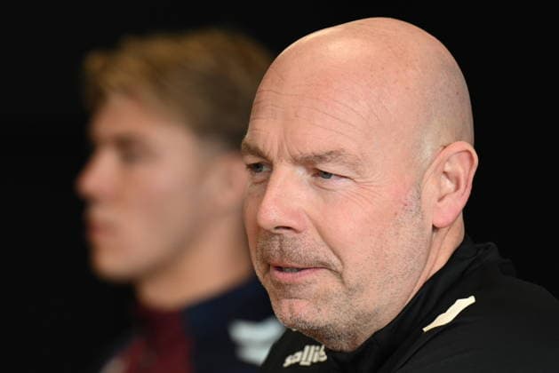 Head coach of Denmark Brian Riemer speaks during the press conference, PK, Pressekonferenz prior to the European playoff final on advancement to World Cup Czechia vs Denmark in Prague, Czech Republic, March 30, 2026. (CTKxPhoto MichalxKamaryt) CTKPhotoP2026033005865  CTKPhotoP2026033005865
