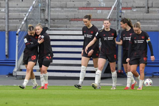 2026 03 30 xfsx football google pixel women Bundesliga Hamburger Sportverein Bayer Leverkusen v l Vanessa Fudalla Bayer 04 Leverkusen ,21 macht das 0 1 fuer Bayer 04 Leverkusen DFL regulations prohibit any use of photographs as image sequences and or quasi video Copyright: HMBxMedia FernandoxSoares