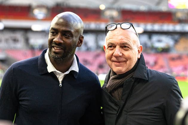 Fußball: Deutschland - Ghana - UEFA Freundschaftsspiel - 30.03.2026, MHP Arena, Stuttgart - DFB Nationalmannschaft Otto Addo (Trainer) Bernd Neuendorf *** Soccer Germany Ghana UEFA friendly match 30 03 2026, MHP Arena, Stuttgart DFB national team Otto Addo Coach Bernd Neuendorf Copyright: xCelinaxLeiersx