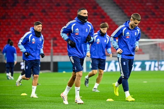International Friendly, Länderspiel, Nationalmannschaft Matches MD-1 - Greece Greek national soccer players attend a training session of the team at Puskas Arena in Budapest, Hungray, 30 March 2026. Greece plays a friendly soccer match against Hungary on 31 March at Puskas Arena. Budapest Hungary  Copyright: xTamasxPurgerx