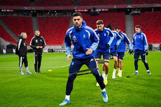 International Friendly, Länderspiel, Nationalmannschaft Matches MD-1 - Greece Greek national soccer players attend a training session of the team at Puskas Arena in Budapest, Hungray, 30 March 2026. Greece plays a friendly soccer match against Hungary on 31 March at Puskas Arena. Budapest Hungary  Copyright: xTamasxPurgerx