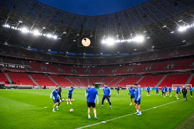International Friendly, Länderspiel, Nationalmannschaft Matches MD-1 - Greece Greek national soccer players attend a training session of the team at Puskas Arena in Budapest, Hungray, 30 March 2026. Greece plays a friendly soccer match against Hungary on 31 March at Puskas Arena. Budapest Hungary  Copyright: xTamasxPurgerx