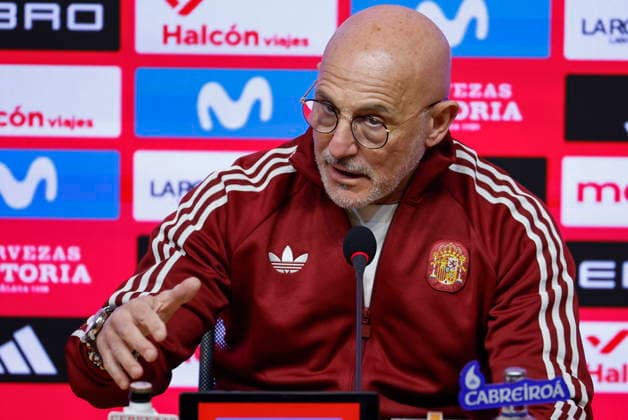 Soccer International Friendly, Länderspiel, Nationalmannschaft md-1 - Spain Head coach of the Spain national soccer team Luis de la Fuente attends a press conference, PK, Pressekonferenz in Barcelona, Spain, 30 March 2026. Spain will face Egypt in their International Friendly soccer match on 31 March. Barcelona Spain  Copyright: xAlbertoxEstevezx