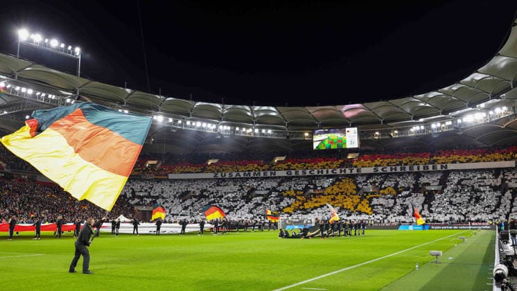 Stuttgart, Fußball Länderspiel Deutschland vs. Ghana, Fan-Choreographie Zusammen Geschichte schreiben *** Stuttgart, International soccer match Germany vs Ghana, Fan choreography Making history together