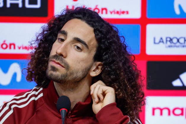 Soccer International Friendly, Länderspiel, Nationalmannschaft md-1 - Spain Player of the Spain national soccer team Marc Cucurella attends a press conference, PK, Pressekonferenz in Barcelona, Spain, 30 March 2026. Spain will face Egypt in their International Friendly soccer match on 31 March. Barcelona Spain  Copyright: xAlbertoxEstevezx