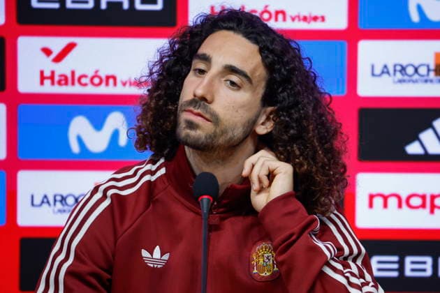 Soccer International Friendly, Länderspiel, Nationalmannschaft md-1 - Spain Player of the Spain national soccer team Marc Cucurella attends a press conference, PK, Pressekonferenz in Barcelona, Spain, 30 March 2026. Spain will face Egypt in their International Friendly soccer match on 31 March. Barcelona Spain  Copyright: xAlbertoxEstevezx