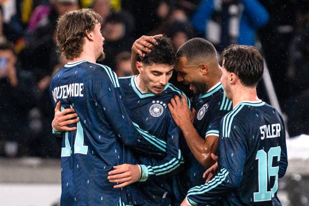 Fußball: Deutschland - Ghana - UEFA Freundschaftsspiel - 30.03.2026, MHP Arena, Stuttgart - DFB Nationalmannschaft or zum 1:0 durch Kai Havertz (GER, 7) Elfmeter Nick Woltemade (GER, 11) Jonathan Tah (GER, 4) Angelo Stiller (GER, 16) Jubel Freude Emotionen Torjubel *** Soccer Germany Ghana UEFA friendly match 30 03 2026, MHP Arena, Stuttgart DFB Nationalmannschaft or to 1 0 by Kai Havertz GER, 7 penalty Nick Woltemade GER, 11 Jonathan Tah GER, 4 Angelo Stiller GER, 16 Jubel Freude Emotionen Torjubel Copyright: xCelinaxLeiersx