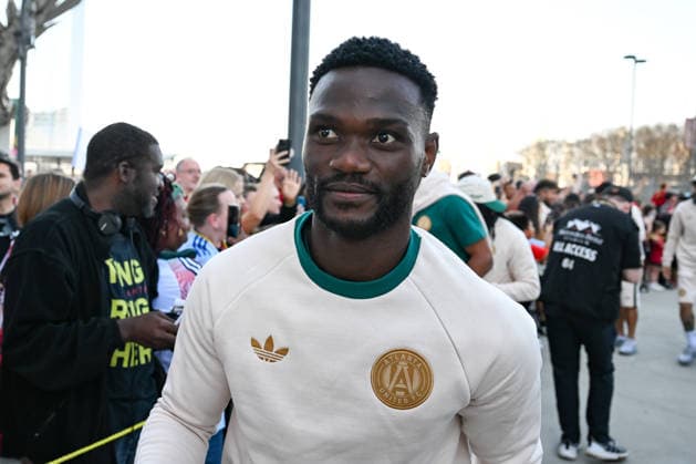 ATLANTA, GA - MARCH 21: AtlantaÃ•s Emmanuel Latte Lath 9 reacts prior to the start of the MLS, Fussball Herren, USA match between D.C. United and Atlanta United FC on March 21st, 2026 at Mercedes-Benz Stadium in Atlanta, GA. (Photo by Rich von Biberstein Icon Sportswire) SOCCER: MAR 21 MLS Atlanta United vs D.C. United EDITORIAL USE ONLY Icon260321053