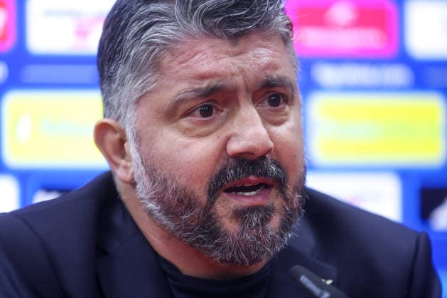 press conference, PK, Pressekonferenz of Italy national team, Nationalteam Head coach of Italy Gennaro Gattuso speaks during a press conference on March 30, 2026 in Zenica, Bosnia and Herzegovina, ahead of the FIFA World Cup, WM, Weltmeisterschaft, Fussball 2026 play-off match against Bosnia and Herzegovina.  ArminxDurgut PIXSELL