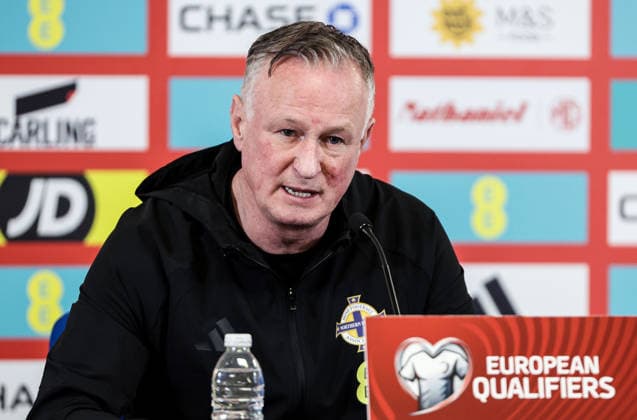 Northern Ireland press conference, PK, Pressekonferenz Cardiff City Stadium, Wales 30 3 2026 Head Coach Micheal O™Neill Micheal O™Neill 30 3 2026  Copyright: x INPHO Presseye WilliamxCherryx N Ireland Presser_013
