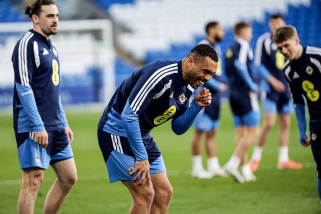 Northern Ireland Squad Training, Cardiff City Stadium, Wales 30 3 2026 Josh Magennis Josh Magennis 30 3 2026  Copyright: x INPHO Presseye WilliamxCherryx N Ireland Training_072