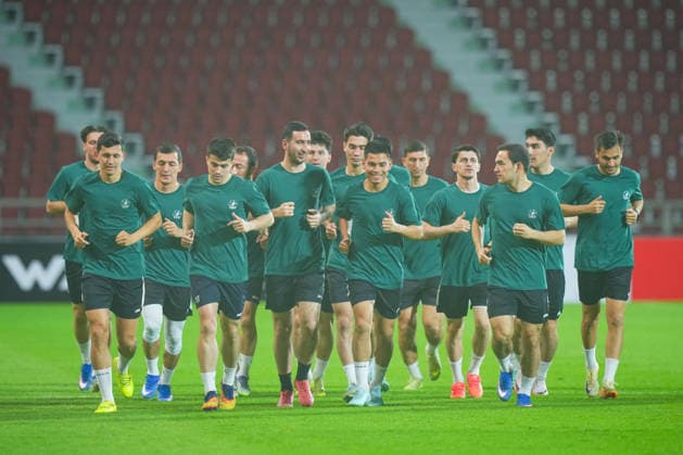 March 30, 2026, Bangkok, Thailand: Players of Turkmenistan seen during a training session ahead of the Asian Cup 2027 qualifying round Group D match against Thailand at Rajamangala Stadium. Thailand And Turkmenistan press conference, PK, Pressekonferenz In Bangkok, Thailand - 30 Mar 2026  - ZUMAs197 20260330_aaa_s197_286 Copyright: xAmpholxThongmueangluangx