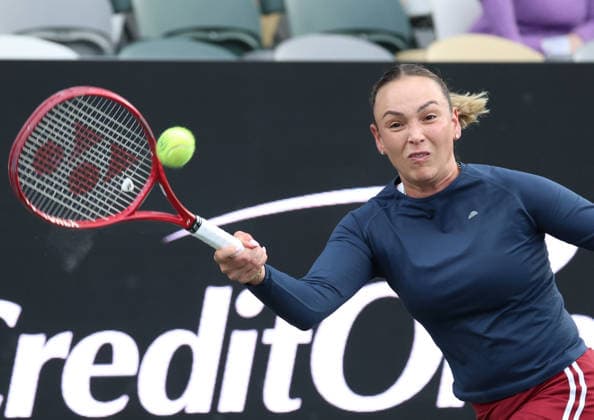 March 31, 2026, Charleston, South Carolina, USA: DONNA VEKIC of Croatia during the match against A. Tomljanovic of Australia in first round of tennis tournament WTA, Tennis Damen 500 Charleston Open. Vekic won 3:6, 6:1, 6:4. Charleston USA - ZUMAc278 20260331_zsp_c278_002 Copyright: xMarcinxCholewinskix