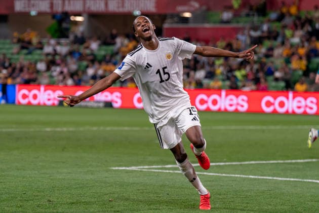 MELBOURNE, AUSTRALIA - MARCH 31: Arjany Martha of Curacao celebrates scoring his teams first goal during the FIFA Series 2026 Australia match between Australia and Curacao at AAMI Park on March 31, 2026 in Melbourne, Australia.  Copyright: xNoexLlamasx xSPPx Sportspressphoto_SPR121862