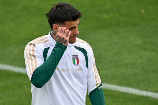 Italian player Gianluca Scamacca during Italy training session, FIFA World Cup, WM, Weltmeisterschaft, Fussball match in Florence, Italy, March 30 2026  Copyright: xLisaxGuglielmi IPAxSportx xipa-agency.netx xx IPA_73668318 IPA_Agency_IPA73668318