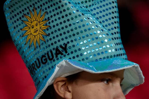 LONDON, ENGLAND - MARCH 27: Fan of Uruguay before the International Friendly, Länderspiel, Nationalmannschaft match between England and Uruguay at Wembley Stadium on March 27, 2026 in London, England.  Copyright: xPedroxPorru MBxMediax