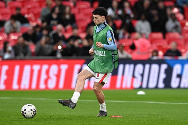 England v Japan, Friendly Phil Foden of England warming up ahead of the Friendly match between England and Japan at Wembley Stadium, London, UK on 31 March 2026. London Wembley Stadium Greater London UK Editorial use only , Copyright: xGrahamxHuntx PSI-23978-0043