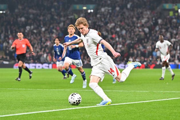 England v Japan, Friendly Anthony Gordon of England on the attack during the Friendly match between England and Japan at Wembley Stadium, London, UK on 31 March 2026. London Wembley Stadium Greater London UK Editorial use only , Copyright: xGrahamxHuntx PSI-23978-0053