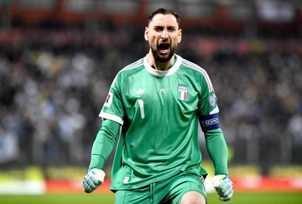 FIFA World Cup, WM, Weltmeisterschaft, Fussball 2026 European playoffs - Bosnia and Herzegovina vs Italy Goalkeeper Gianluigi Donnarumma of Italy celebrates after his team scored the opening goal during the FIFA World Cup 2026 European playoff match between Bosnia and Herzegovina and Italy in Zenica, Bosnia and Herzegovina, 31 March 2026. Zenica Bosnia And Herzegovina  Copyright: xNIDALxSALJICx