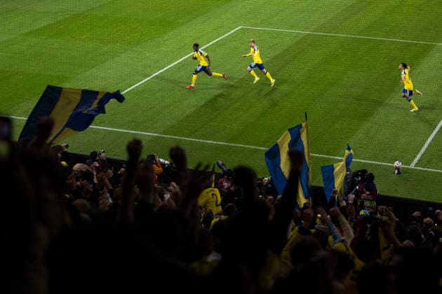 260331 Anthony Elanga of Sweden celebrates after 1-0 during the FIFA World Cup, WM, Weltmeisterschaft, Fussball Qualifier play-off final football match between Sweden and Poland on March 31, 2026 in Stockholm. Photo: Simon Hastegard BILDBYRAN kod SH JM0814 bbeng fotboll football soccer fotball vm-kval fifa world cup qualifier playoff play-off final sverige sweden sverige a polen poland celebration jubel publik *** 260331 Anthony Elanga of Sweden celebrates after 1 0 during the FIFA World Cup Qualifier play off final football match between Sweden and Poland on March 31, 2026 in Stockholm Photo Simon Hastegard BILDBYRAN kod SH JM0814 bbeng fotboll football soccer fotball vm kval fifa world cup qualifier playoff play off final sverige sweden sverige a polen poland celebration jubel publik  Copyright: SIMONxHASTEGARD BB260331SH005