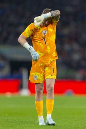 Football - International Friendly, Länderspiel, Nationalmannschaft - England v Japan LONDON, ENGLAND - Tuesday, March 31, 2026: England s goalkeeper Jordan Pickford during an International Friendly match between England and Japan at Wembley Stadium. (Photo by David Rawcliffe Propaganda) LONDON Wembley Stadium GREATER LONDON ENGLAND  Copyright: xDavidxRawcliffex P2026-03-31-England_Japan-48