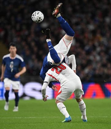 England v Japan, Friendly Jarrod Bowen of England is fouled by Junya Ito of Japan during the Friendly match between England and Japan at Wembley Stadium, London, UK on 31 March 2026. London Wembley Stadium Greater London UK Editorial use only , Copyright: xGrahamxHuntx PSI-23978-0096