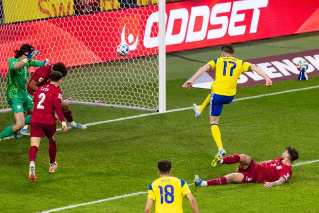260331 Viktor Gyökeres of Sweden scores 3-2 during the FIFA World Cup, WM, Weltmeisterschaft, Fussball Qualifier play-off final football match between Sweden and Poland on March 31, 2026 in Stockholm. Photo: Kenta Jönsson BILDBYRAN COP 210 JM0814 bbeng fotboll football soccer fotball vm-kval fifa world cup qualifier playoff play-off final sverige sweden sverige a polen poland *** 260331 Viktor Gyökeres of Sweden scores 3 2 during the FIFA World Cup Qualifier play off final football match between Sweden and Poland on March 31, 2026 in Stockholm Photo Kenta Jönsson BILDBYRAN COP 210 JM0814 bbeng fotboll football soccer fotball vm kval fifa world cup qualifier playoff play off final sverige sweden sverige a polen poland  Copyright: KENTAxJÖNSSON BB260331KJ082