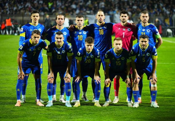 FIFA World Cup, WM, Weltmeisterschaft, Fussball 2026 European playoffs - Bosnia and Herzegovina vs Italy The starting eleven of Bosnia and Herzegovina in pose for the team photo before the FIFA World Cup 2026 European playoff match between Bosnia and Herzegovina and Italy in Zenica, Bosnia and Herzegovina, 31 March 2026. Zenica Bosnia And Herzegovina  Copyright: xNIDALxSALJICx