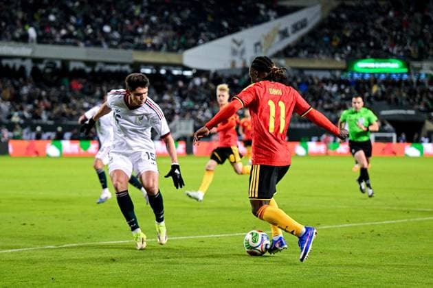 Fußball, Länderspiel, Mexiko - Belgien Belgium s Jeremy Doku pictured during a friendly soccer game between the Mexican national team, Nationalteam and Belgian national soccer team Red Devils in Chicago, on Wednesday 01 April 2026, in preparation for the 2026 World Cup. DIRKxWAEM  x169479032x