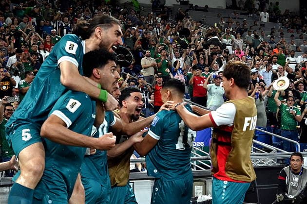 FIFA World Cup, WM, Weltmeisterschaft, Fussball 2026 play-off tournament - Iraq vs Bolivia Iraqi players celebrate a goal during the 2026 FIFA World Cup playoff soccer match between Iraq and Bolivia in Guadalupe, Mexico, 31 March 2026. GUADALUPE Mexico  Copyright: xMIGUELxSIERRAx